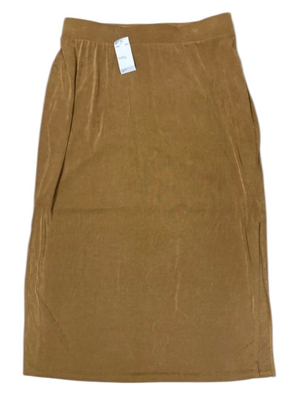 House of Harlow bronze slinky mini skirt with slits size large NWT